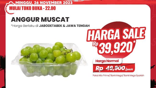 Diskon Besar di Transmart untuk Anggur Muscat, Jangan Sampai Ketinggalan!