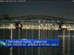 Jembatan Baltimore AS Ambruk Akibat Tertabrak Kapal